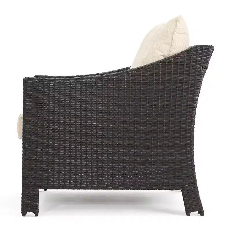 GDFStudio Vincent - Fauteuils de jardin en osier avec coussins (Lot de 2)