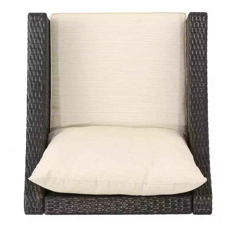 GDFStudio Vincent - Fauteuils de jardin en osier avec coussins (Lot de 2)