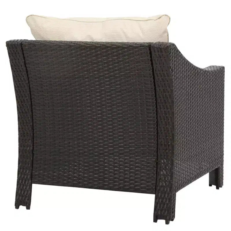 GDFStudio Vincent - Fauteuils de jardin en osier avec coussins (Lot de 2)