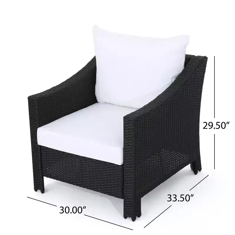 GDFStudio Vincent - Fauteuils de jardin en osier avec coussins (Lot de 2)