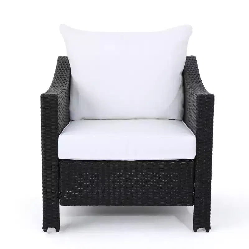 GDFStudio Vincent - Fauteuils de jardin en osier avec coussins (Lot de 2)