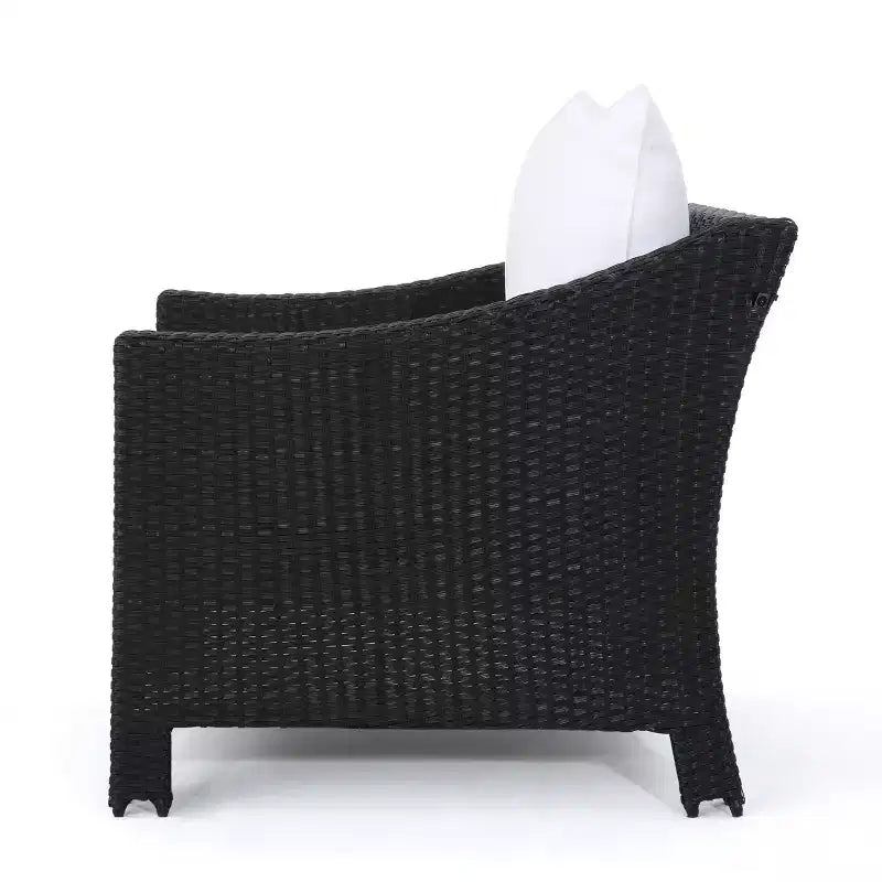 GDFStudio Vincent - Fauteuils de jardin en osier avec coussins (Lot de 2)