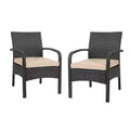 GDFStudio Kilburn Outdoor Wicker Club Chairs with Cushion (Set of 2)