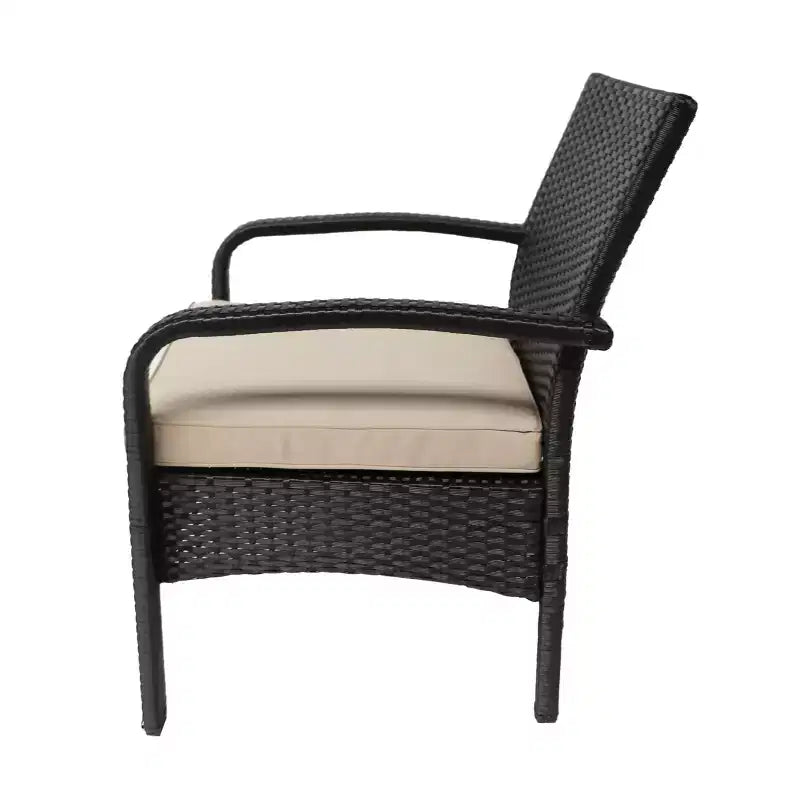 GDFStudio Kilburn Chaises de club d'extérieur en osier avec coussin (Lot de 2)