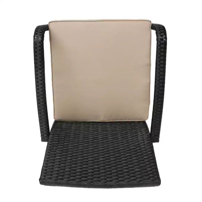 GDFStudio Kilburn Chaises de club d'extérieur en osier avec coussin (Lot de 2)