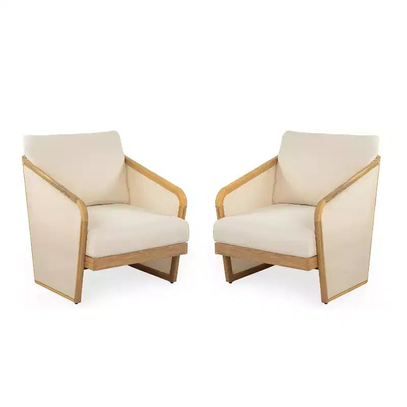 Christopher Knight Home Bendgn Patio Acacia Wood and Textilene Club Chair with Cushion, Teak/Beige