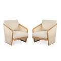 Christopher Knight Home Bendgn Patio Acacia Wood and Textilene Club Chair with Cushion, Teak/Beige