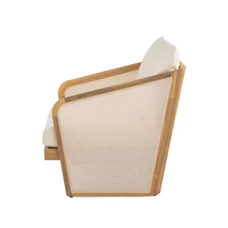 Christopher Knight Home Bendgn Fauteuil de club d'extérieur en bois d'acacia et textilène avec coussin, teck/beige
