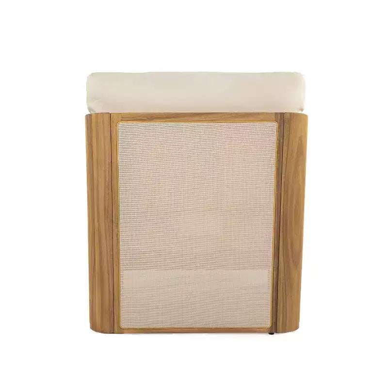 Christopher Knight Home Bendgn Fauteuil de club d'extérieur en bois d'acacia et textilène avec coussin, teck/beige