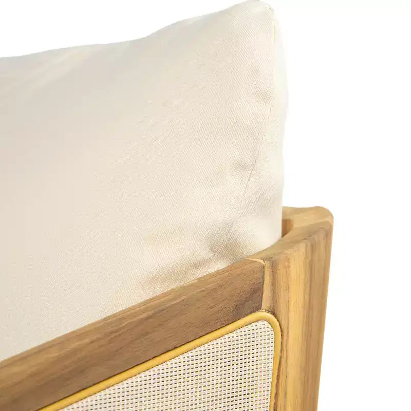 Christopher Knight Home Bendgn Fauteuil de club d'extérieur en bois d'acacia et textilène avec coussin, teck/beige