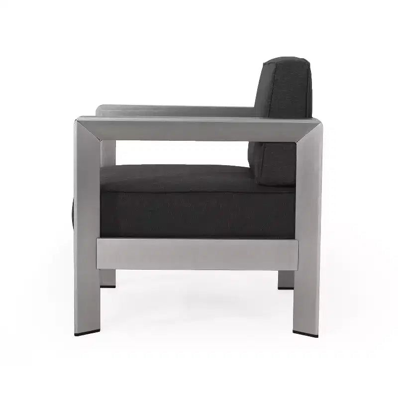 Christopher Knight Home Aviara Fauteuil de club d'extérieur moderne en aluminium avec coussins