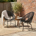 GDFStudio Carver Outdoor Faux Rattan Acapulco Weave Club Chairs (Set of 2)