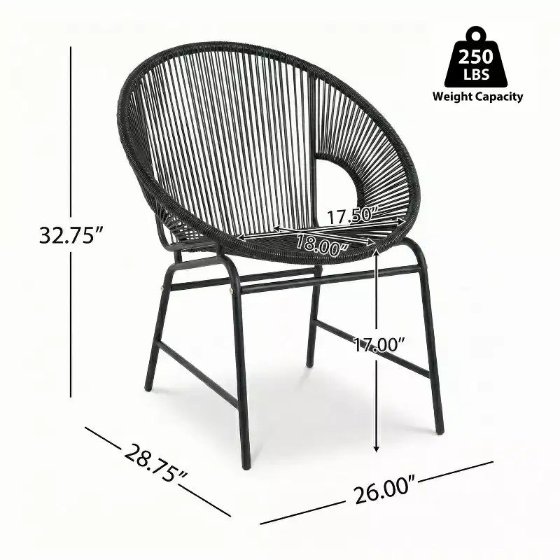 Fauteuils de jardin GDFStudio Carver en rotin synthétique tressé de style Acapulco (lot de 2)