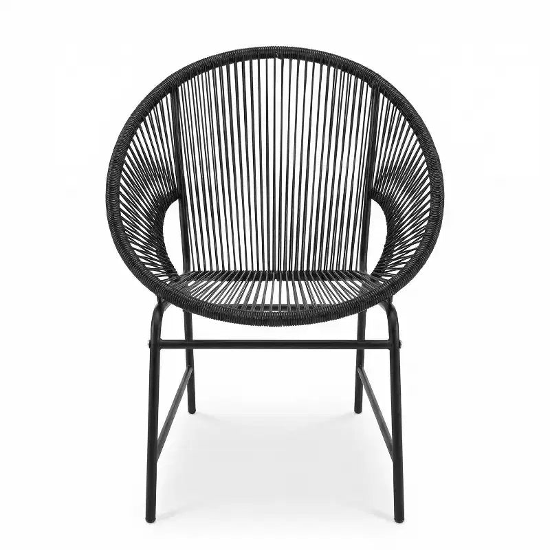 Fauteuils de jardin GDFStudio Carver en rotin synthétique tressé de style Acapulco (lot de 2)