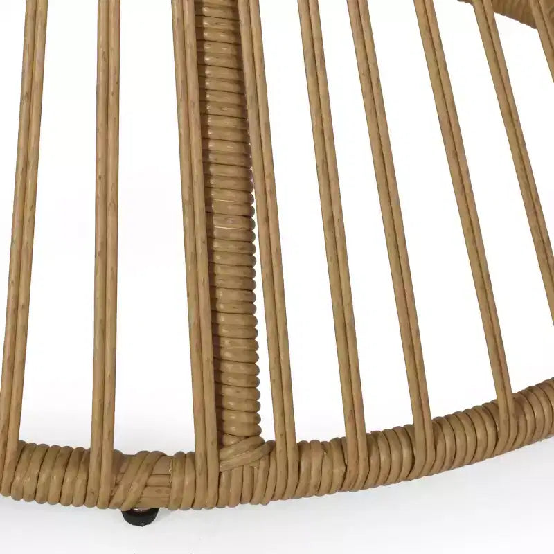 Fauteuil de club d'extérieur en osier bohémien GDFStudio Apulia avec coussins
