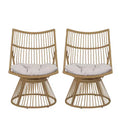 GDFStudio Apulia Bohemian Outdoor Wicker Club Chair with Cushions