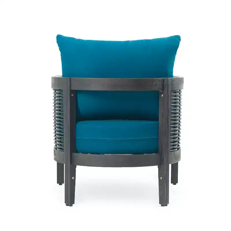 Fauteuil de jardin Christopher Knight Home Burchett en bois d'acacia et rotin avec coussins