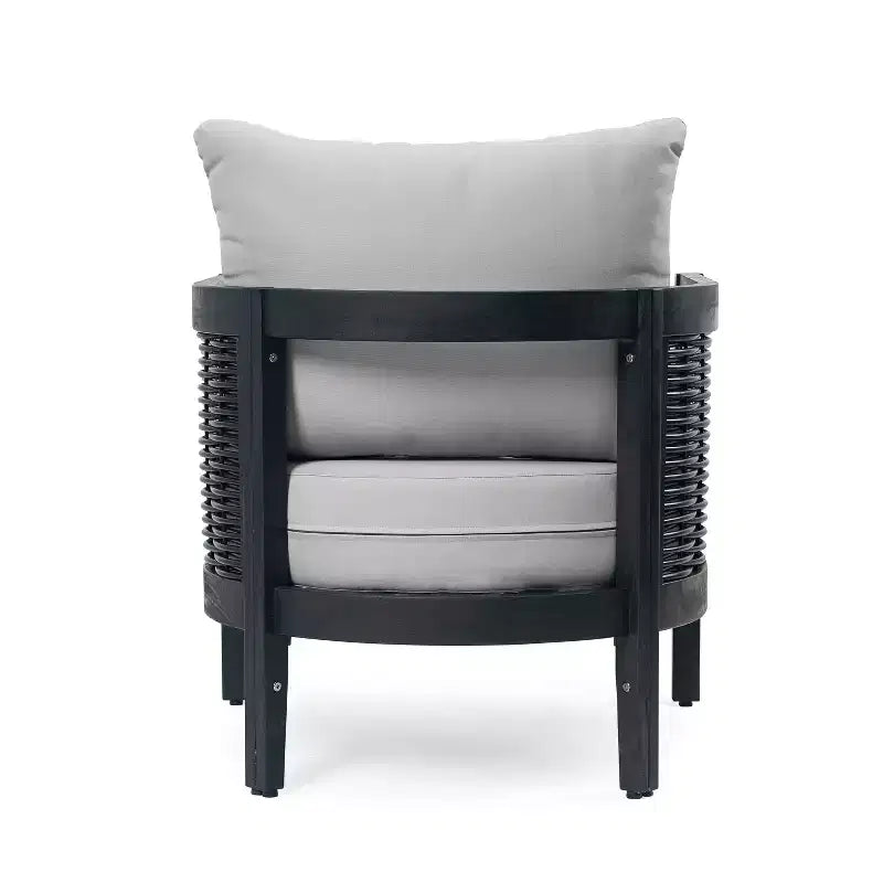 Fauteuil de jardin Christopher Knight Home Burchett en bois d'acacia et rotin avec coussins