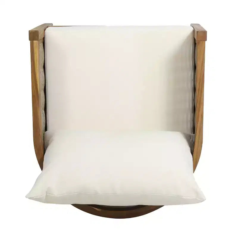 Fauteuil de jardin Christopher Knight Home Burchett en bois d'acacia et rotin avec coussins
