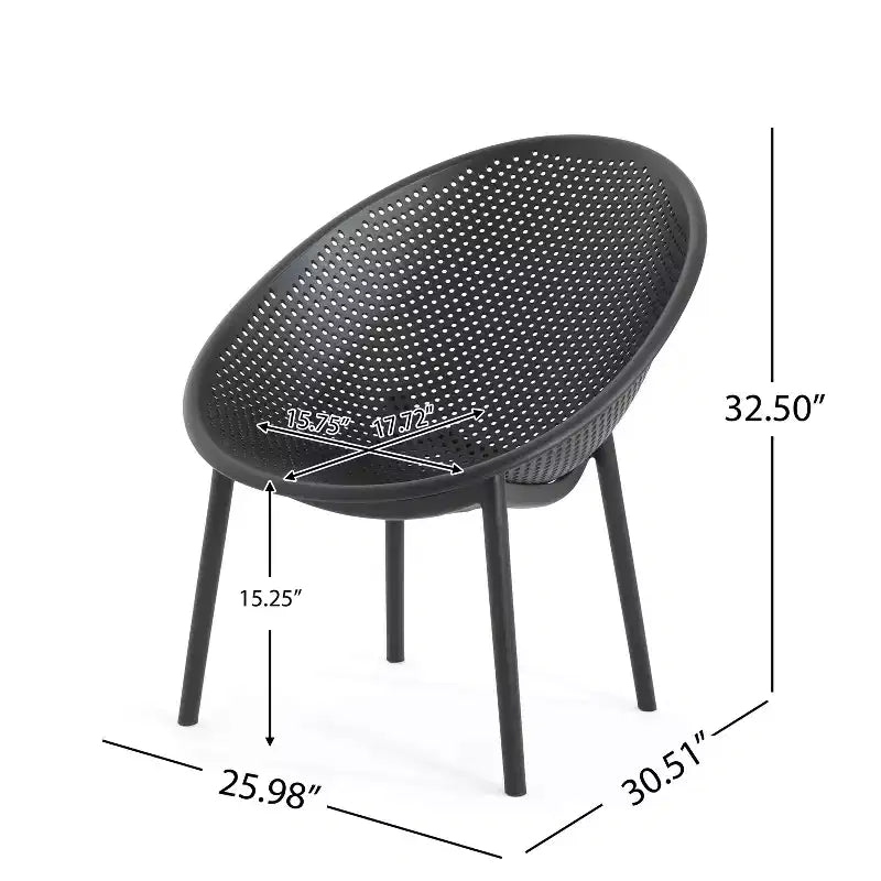 GDFStudio Harrah Chaise d'appoint d'extérieur à pignon en polypropylène