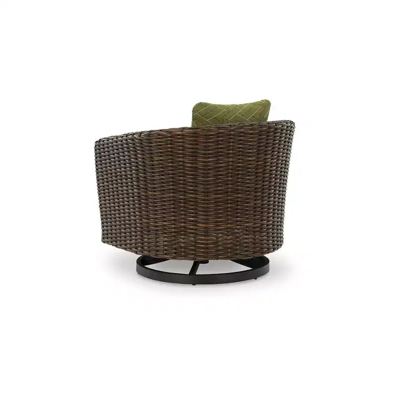 Signature Design by Ashley Horizon Hall, fauteuil de jardin pivotant toutes saisons avec coussin, vert