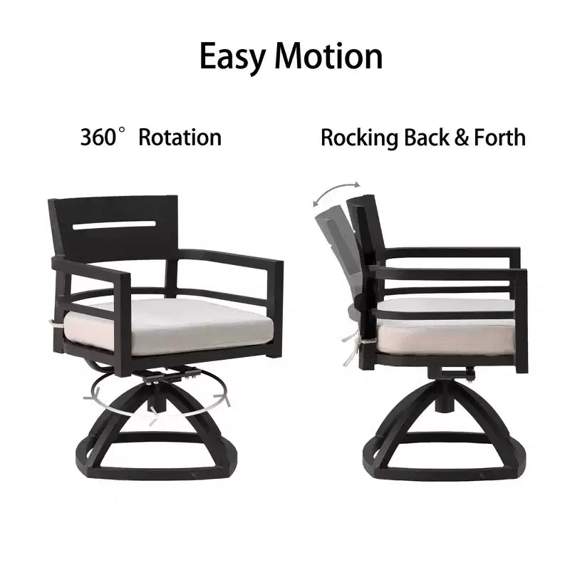 Fauteuils pivotants Christopher Knight Home Olivia avec base stable en aluminium et coussins Sunbrella amovibles (lot de 2)