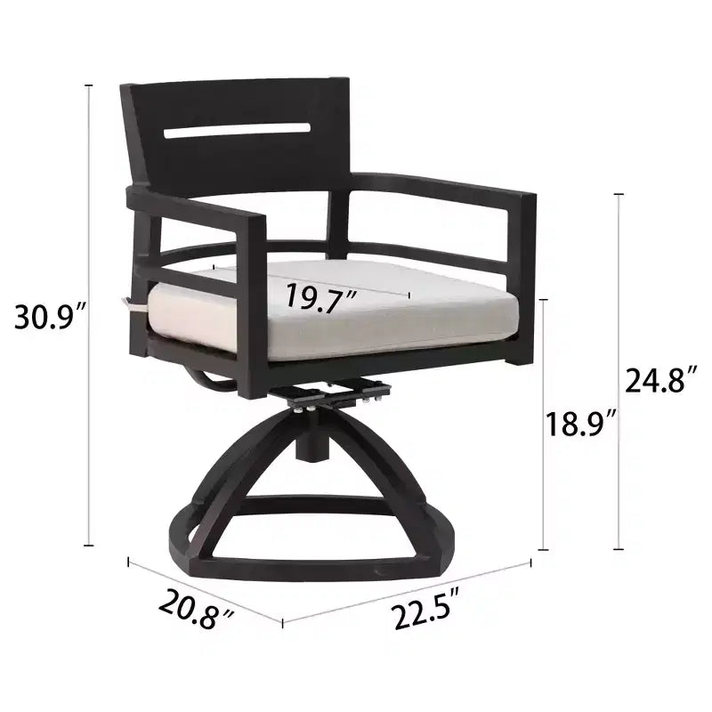 Fauteuils pivotants Christopher Knight Home Olivia avec base stable en aluminium et coussins Sunbrella amovibles (lot de 2)
