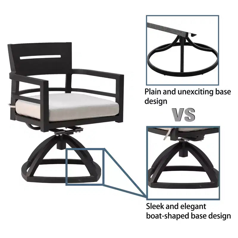 Fauteuils pivotants Christopher Knight Home Olivia avec base stable en aluminium et coussins Sunbrella amovibles (lot de 2)