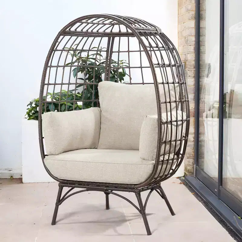 Chaise de patio œuf UPTIOT avec coussins