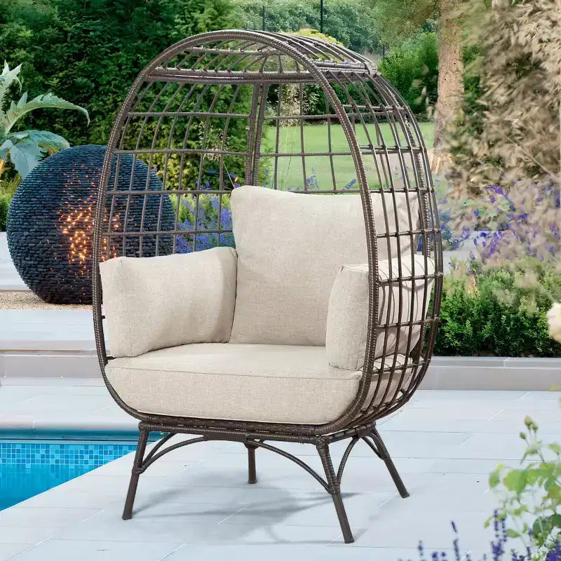 Chaise de patio œuf UPTIOT avec coussins