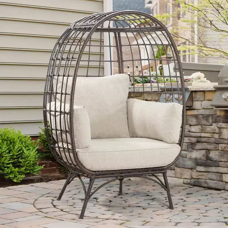 Chaise de patio œuf UPTIOT avec coussins