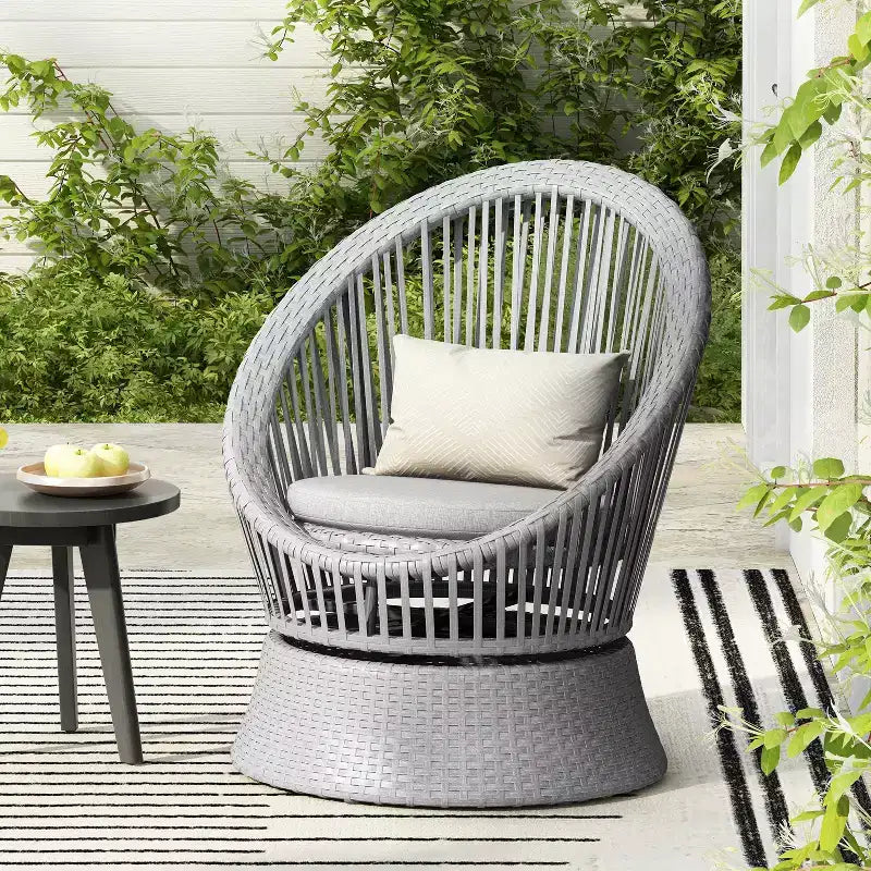 Christopher Knight Home Acheson Fauteuil d'appoint moderne en rotin et fer forgé pour l'extérieur