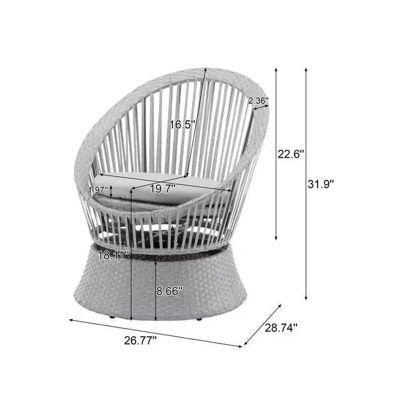 Christopher Knight Home Acheson Fauteuil d'appoint moderne en rotin et fer forgé pour l'extérieur