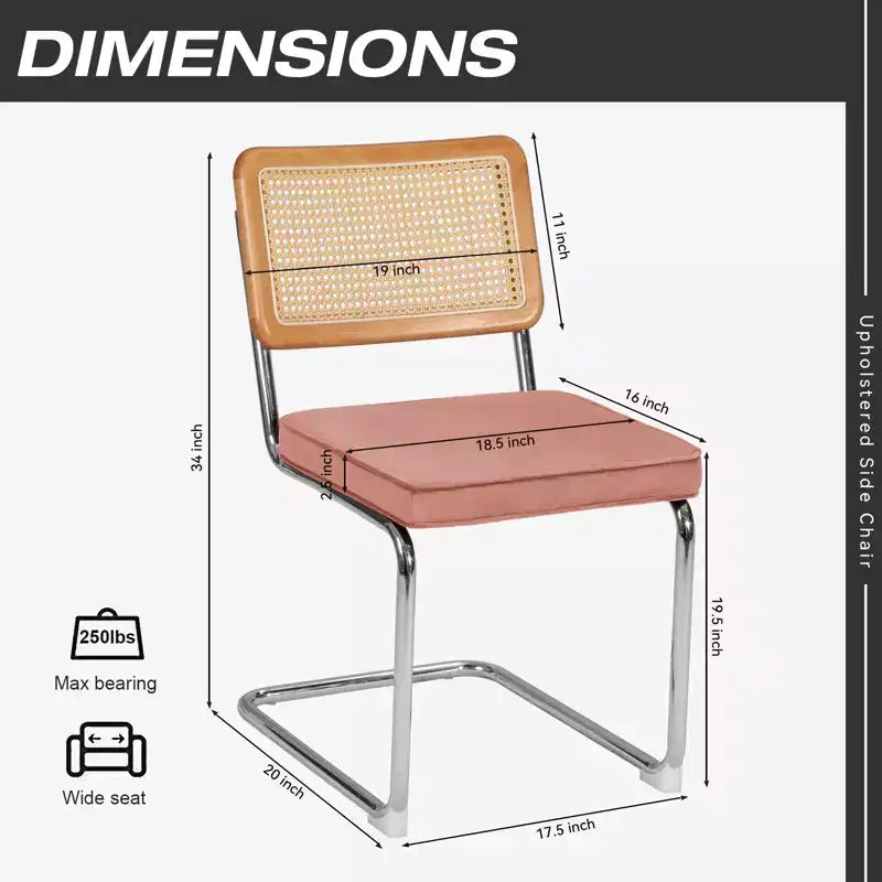 UPTIOT Chaise d'appoint en velours (Lot de 2)