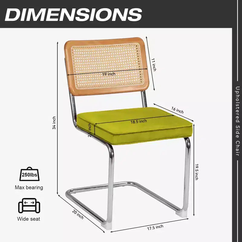 UPTIOT Chaise d'appoint en velours (Lot de 2)