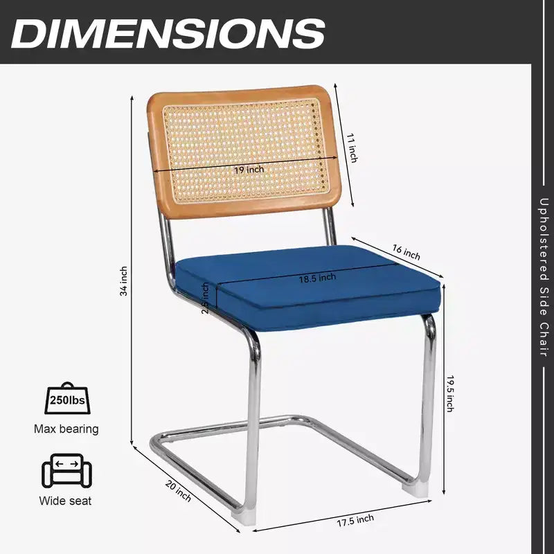 UPTIOT Chaise d'appoint en velours (Lot de 2)