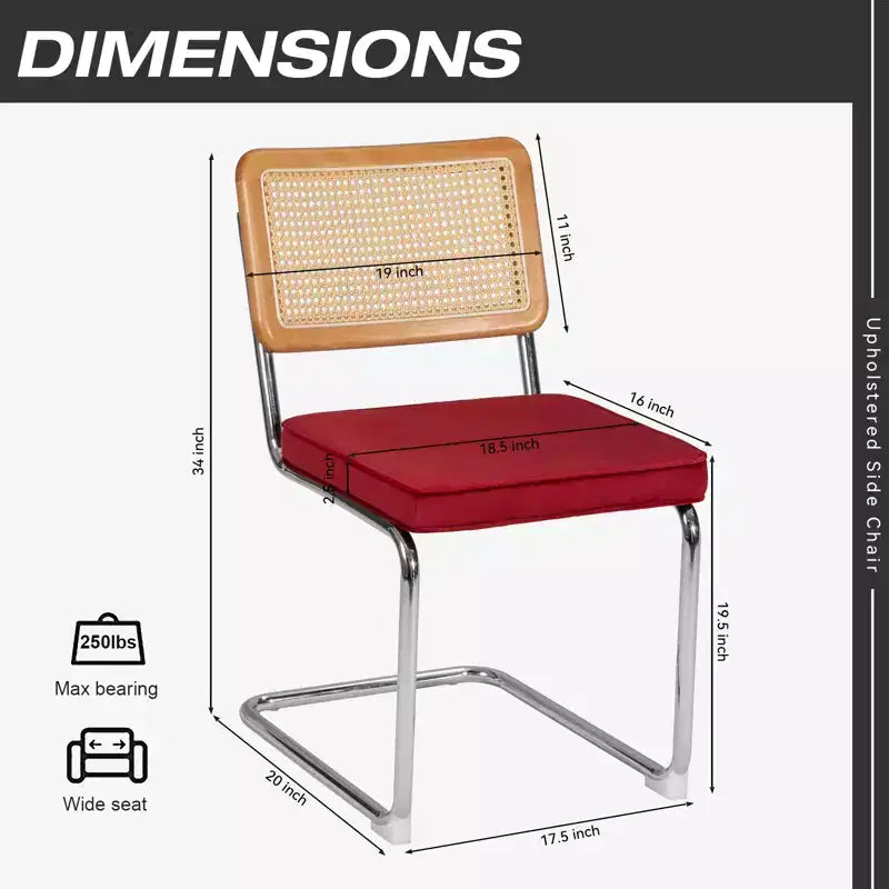 UPTIOT Chaise d'appoint en velours (Lot de 2)