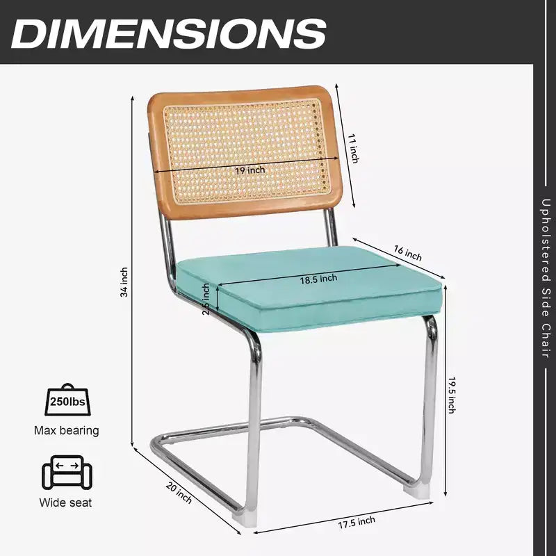 UPTIOT Chaise d'appoint en velours (Lot de 2)