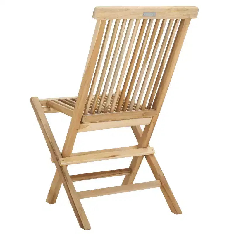 Lot de 2 chaises pliantes Marcus en teck pour l'intérieur/l'extérieur - PAT6600 - Naturel - Safavieh