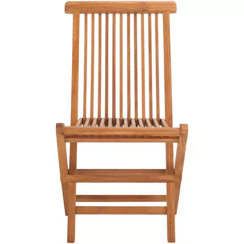 Chaise pliante en teck massif Holly, intérieur/extérieur (lot de 2) - PAT6503 - Naturel - Safavieh