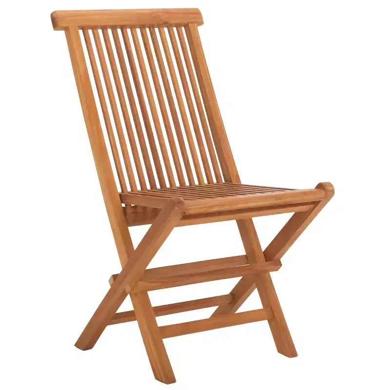Chaise pliante en teck massif Holly, intérieur/extérieur (lot de 2) - PAT6503 - Naturel - Safavieh