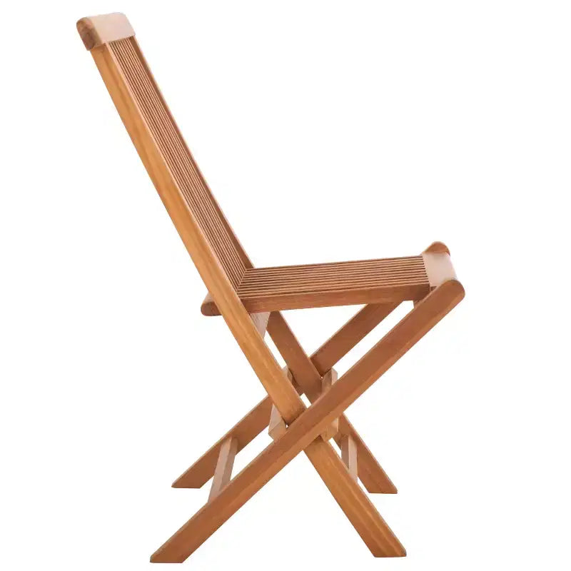 Chaise pliante en teck massif Holly, intérieur/extérieur (lot de 2) - PAT6503 - Naturel - Safavieh