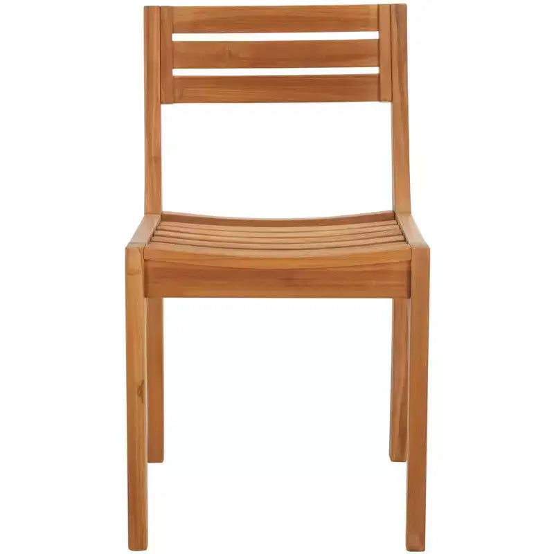 Chaise Anna en teck massif intérieur/extérieur (lot de 2) - PAT6502 - Naturel - Safavieh