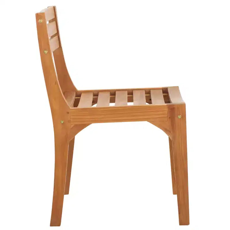 Chaise Anna en teck massif intérieur/extérieur (lot de 2) - PAT6502 - Naturel - Safavieh