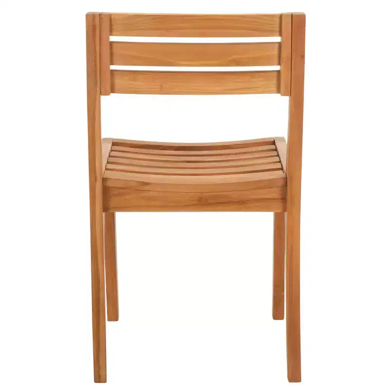 Chaise Anna en teck massif intérieur/extérieur (lot de 2) - PAT6502 - Naturel - Safavieh
