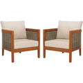 Amanda Patio Chair Indoor/Outdoor (Set of 2) - PAT7089 - Natural/Taupe - Safavieh