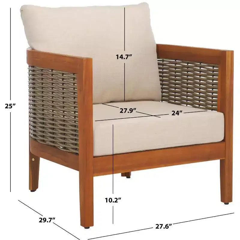 Chaise de patio Amanda intérieur/extérieur (ensemble de 2) - PAT7089 - Naturel/Taupe - Safavieh