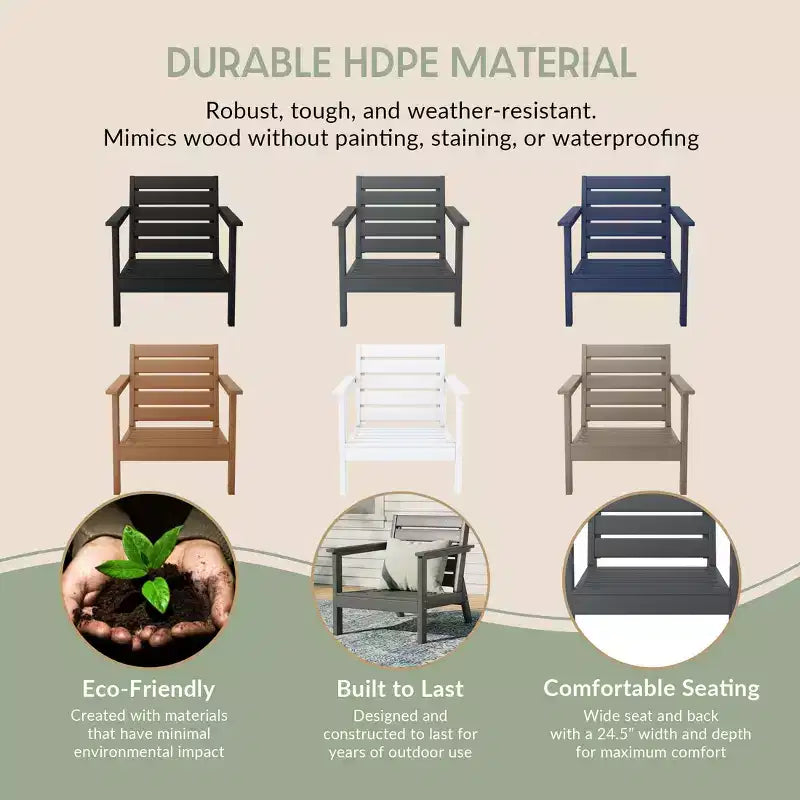 Fauteuil profond d'extérieur en HDPE WestinTrends Avalon (lot de 2)