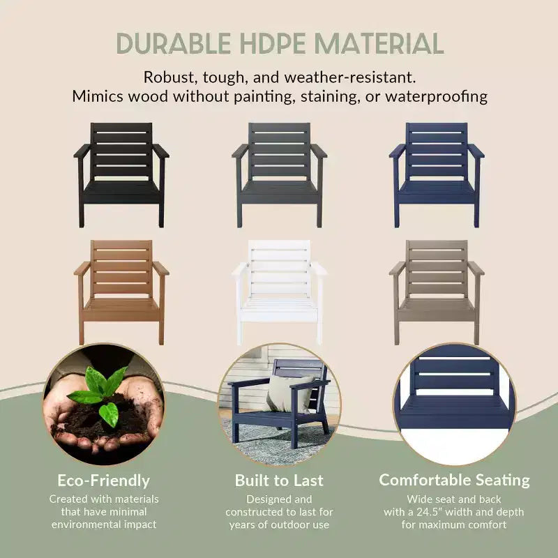 Fauteuil profond d'extérieur en HDPE WestinTrends Avalon (lot de 2)