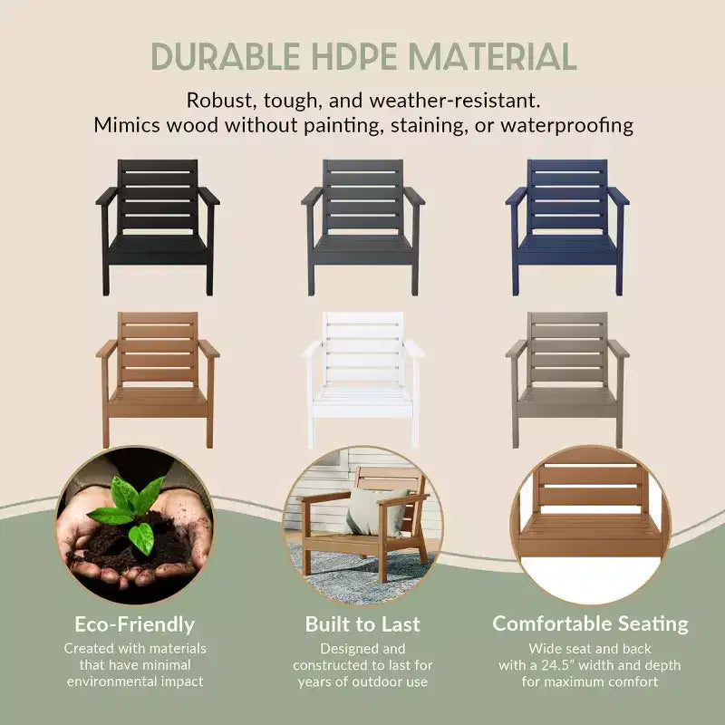 Fauteuil profond d'extérieur en HDPE WestinTrends Avalon (lot de 2)